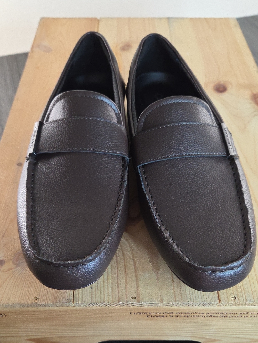 CALVIN KLEIN 7M Men's Classic Dark Brown Moscow DRIVING Loafers